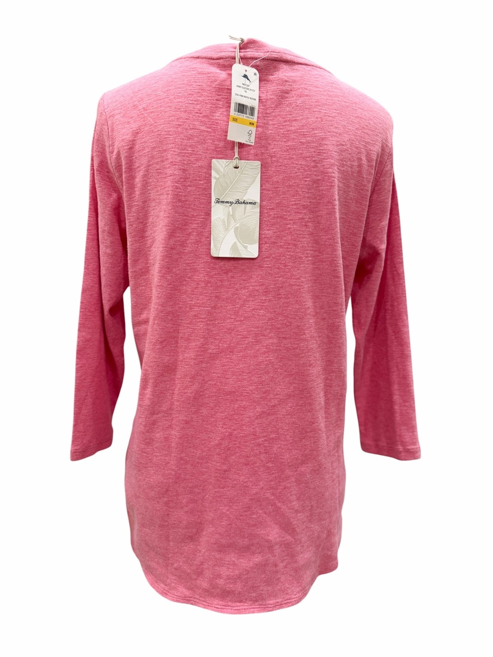 Tommy Bahama Ashby Isles Rib 3/4 Sleeve Tee Pink Heather Crewneck M NWT - Picture 8 of 12